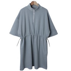 시크블랙 자리아 아노락 반팔 루즈핏 스트링 원피스 cpops8856k34