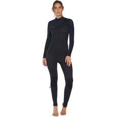 O'NEILL 女款Hyperflex胸部拉鍊4/3+mm防寒衣, A00黑色