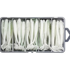 透明釣魚誘餌6.5cm 50入+收納盒, Clova White, 85g