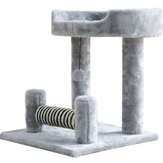 curiouspet 貓咪小型貓塔遊樂場劍麻繩磨爪器, 灰色, 1個
