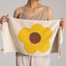 彩虹花朵游泳毛巾 70 x 140 cm, 米色, 1個