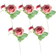 美麗人造玫瑰花 5入, 粉色玫瑰, 5個