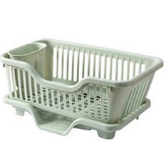 Mabsoshop 排水塑膠開放式碗盤瀝水架 RK1538, 綠色, 1個