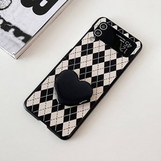 HS&D 菱格紋愛心手機殼