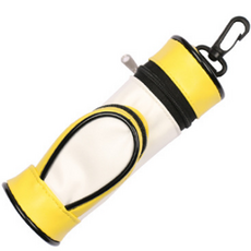 나비다 3구 가죽 포켓 골프공 파우치, 옐로우, 1개