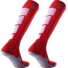 馬術襪 運動 籃球 足球 加厚 長筒襪, 1套, 12 紅白色