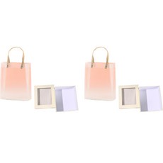 Maket Gamseong 奢華緞帶裝飾禮物盒 + 手提袋組合, 2套, 象牙白(禮物盒)