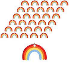 小彩虹包裝吊牌, 100個, 混色