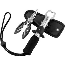 BOOMS FISHING H02 控魚器 + 路亞鉗套組 BAFTH02G1003, 黑色