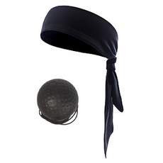 拳擊訓練彈力球組 06, 黑色（頭巾）、黑色（PU球）