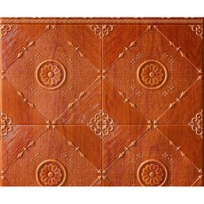 YOLO LIFE 3D立體自黏壁貼 泡棉磚 70*77cm, 黛西桃花心木, 1個