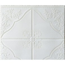 YOLO LIFE 3D立體自粘牆貼泡沫塊 70 x 77cm, 艾克斯白, 1個