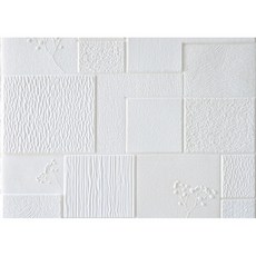 YOLO LIFE客廳背景牆壁紙 磚紋和樹木泡沫方塊 70*70cm, 1個, Clova White