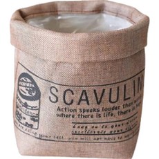 AtelRhyme 復古字母室內裝飾織物花盆套, 棕色