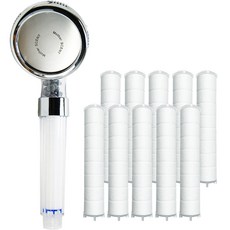 MotherSCENT 3段式過濾蓮蓬頭+替換濾芯 10入組, 1套, 混合顏色