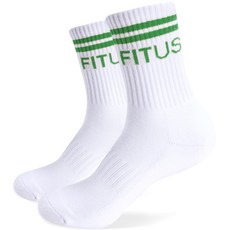 핏어스 로고 스트라이프 크루삭스, 그린