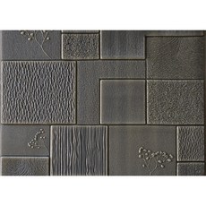 YOLO LIFE客廳背景牆壁紙 磚紋和樹木泡沫方塊 70*70cm, 1個, 深灰色