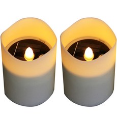 데일리리빙 야외 정원 인테리어 티라이트 무드등 2p, 웜화이트