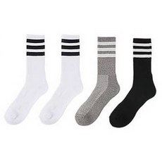 高曼襪 女性用運動氣墊毛圈腳背網眼三線中筒襪 4雙, 白色, 白色. 灰色, 黑色, 4個