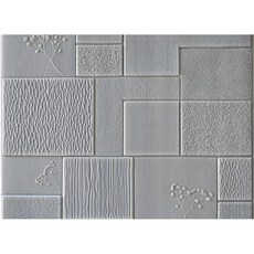 YOLO LIFE客廳背景牆壁紙 磚紋和樹木泡沫方塊 70*70cm, 1個, 淺灰