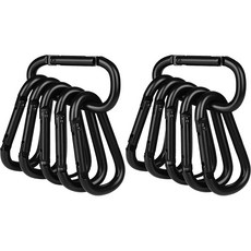 BOOMS FISHING CC2登山扣 6cm BFFACC2K0, 12個, 黑色 (BFFACC2K0120)