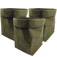 Badibo牛皮紙紙袋花盆 3入, 綠色