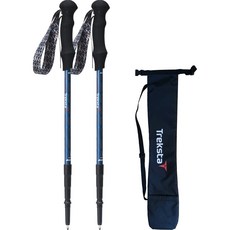 Treksta Baron 4節超輕量登山杖 2入 + 收納袋, 海軍藍, 1套