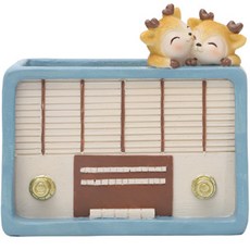 NORNOR復古風格多肉植物收音機造型花盆, 混合顏色, 1個