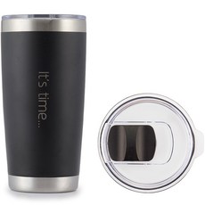 TALLSTOY It's time磁吸滑蓋式真空保溫杯, Black, 591ml