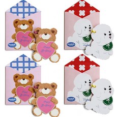 The Somssi 迷你可愛訊息標籤卡 2款 x 2入組, 1套, 混色