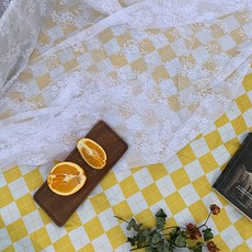 라온투유 휴대용 방수 피크닉 매트, 11 옐로우 체크