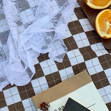 라온투유 휴대용 방수 피크닉 매트, 09 브라운 체크