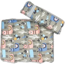 RaonToU 便攜式折疊防水坐墊 4層 2入, 18灰色羊駝