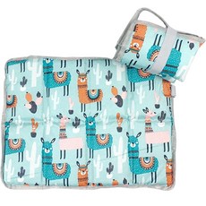 RaonToU 便攜式8折疊防水坐墊 2入, 15藍色羊駝