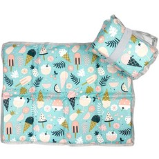 RaonToU 便攜式8折疊防水坐墊 2入, 11冰藍