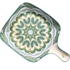 Luy & Taffel 北歐斯堪地那維亞風帶柄烤箱甜點擺盤設計盤, 藍綠色, 1個