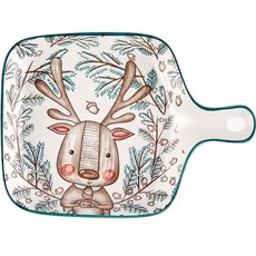 路易與塔佩爾 動物角色手柄烤箱焗烤盤 甜點擺盤設計盤, 魯道夫, 1個