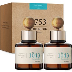 메르헨트 퍼퓸 드 차량용 디퓨저 80ml 본품 2개 + 우드볼 2개 + 부착 스티커, 베이비파우더