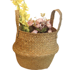 Daily Pick 藺草藤編花盆套, 單一顏色