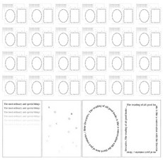 wannathis 半透明描圖紙圖案混合手帳裝飾便條本 03 句子 2款 x 25張 + 04 漸層 2款 x 25張 組合, 1套, 白色 + 黑色