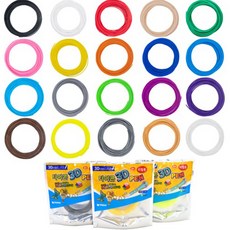 SANAGO Taikon 3D玩具筆 低溫PCL線材20種套組, 混合顏色, 1個