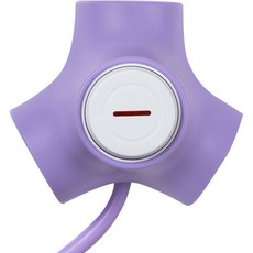 POWER ZONE Tetrapod 開關延長線 3孔 PMS-GEE-03KSD, 1個, 1.5m, 紫色