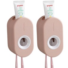 원터치 치약 디스펜서, 핑크, 2개