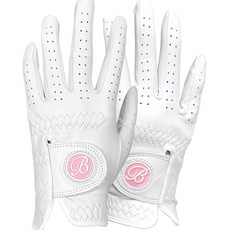 BRENCE 女款全羊皮Beauti B高爾夫手套 雙手用, 粉色