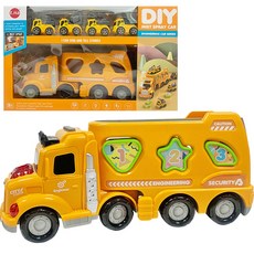 兒童玩具 DIY 建築重型設備汽車 5 件套, 黃色的