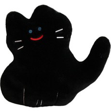 Rosae 微笑貓咪枕頭玩偶沙發靠墊 坐姿貓咪, 黑色