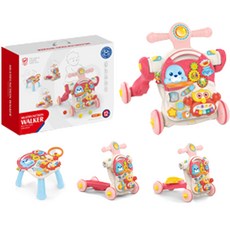 SkySunstar 4合1快樂學步嚕嚕車益智桌 huanhe0826, 粉紅色