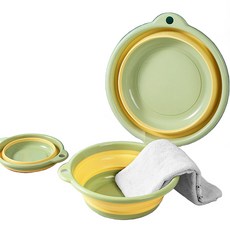 KOKA 可折疊圓形盆 3件組, 1套, 2 綠色
