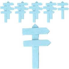 12圓形圍籬花盆標籤 10入, 藍色