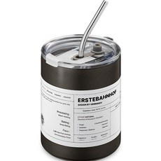 ERSTEBAHNHOF 不鏽鋼真空保溫吸管杯, 深灰色, 350ml, 1個